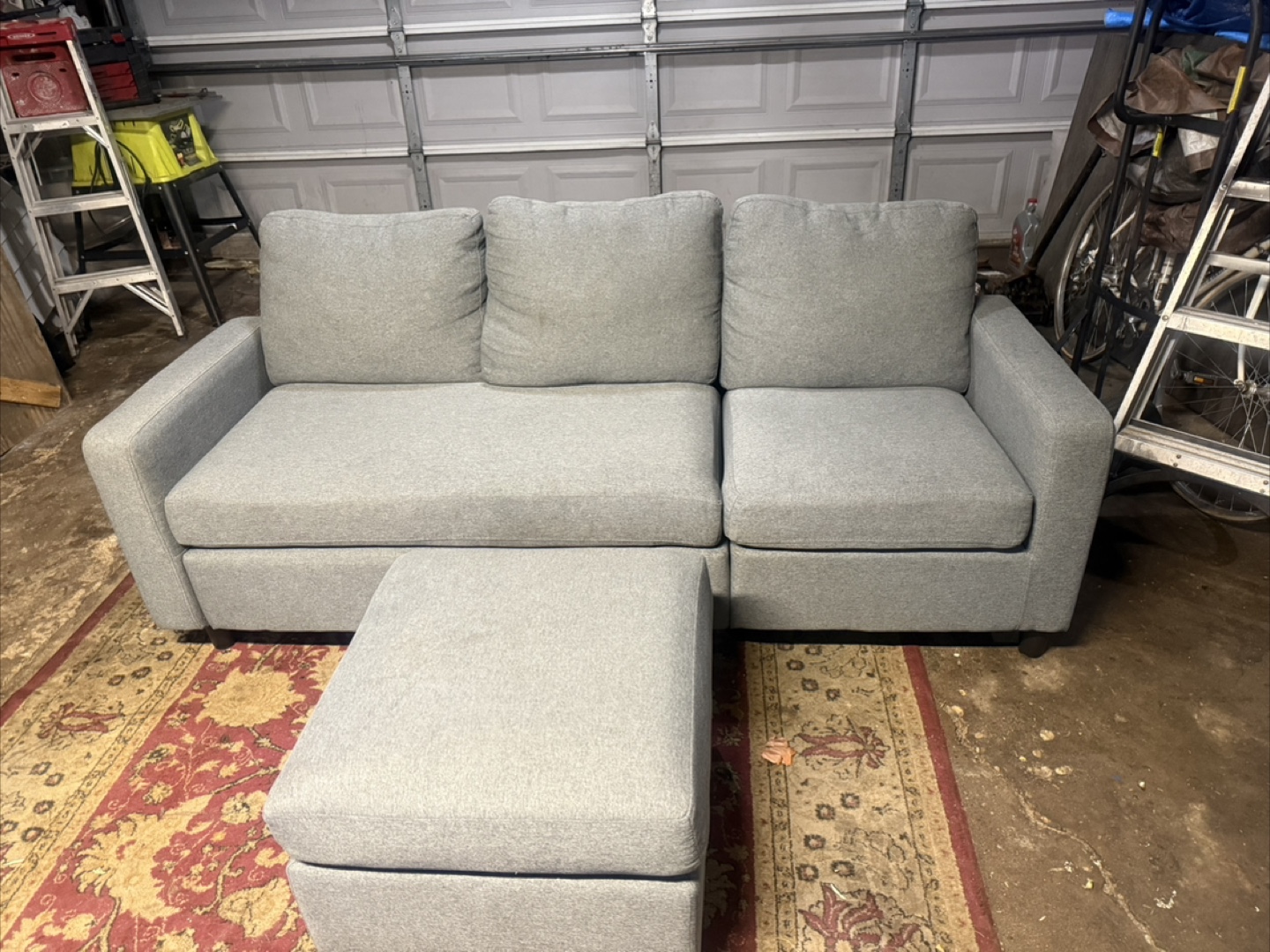 2 piece Gray sofa in good condition - photo 2