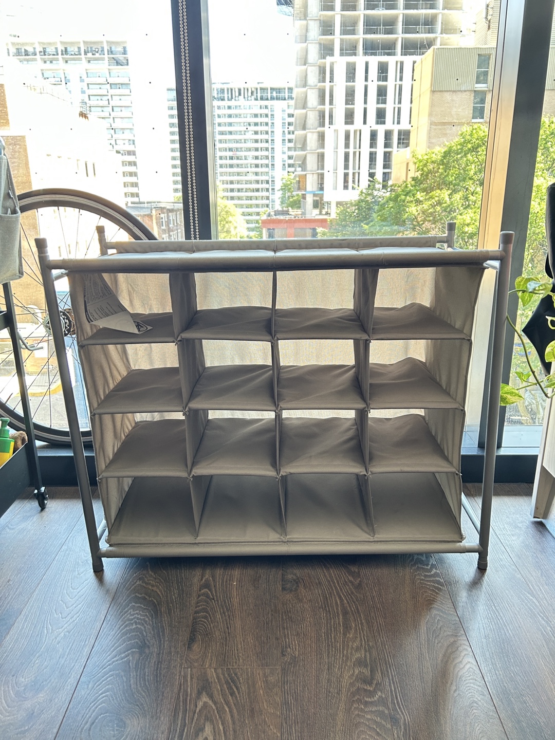 Type A Stackable 16-Compartment Shoe Organizer - Grey - photo 2