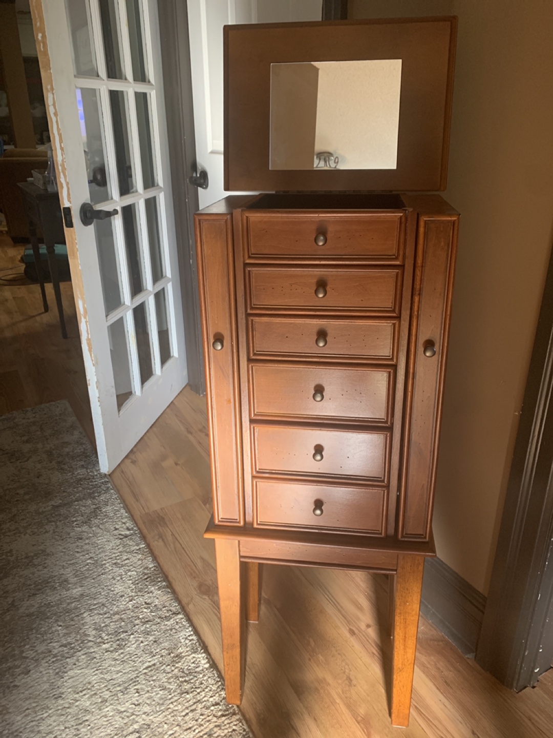 Wooden Jewellery Armoire with Mirror - photo 2