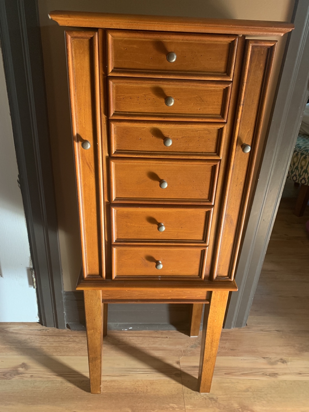 Wooden Jewellery Armoire with Mirror