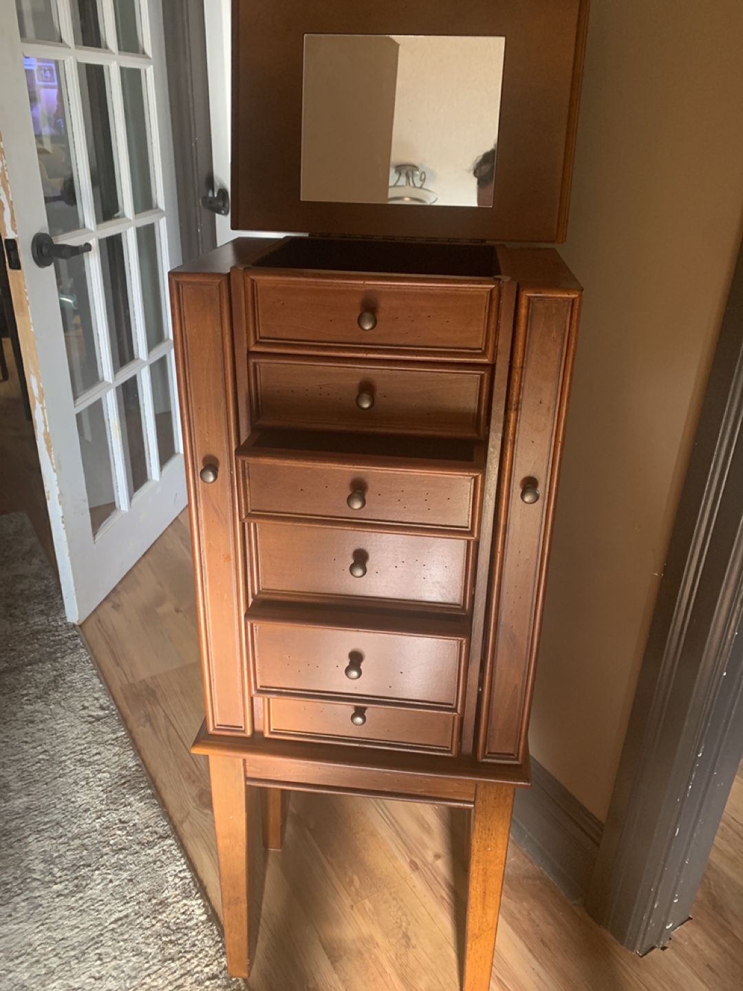 Wooden Jewellery Armoire with Mirror - photo 3
