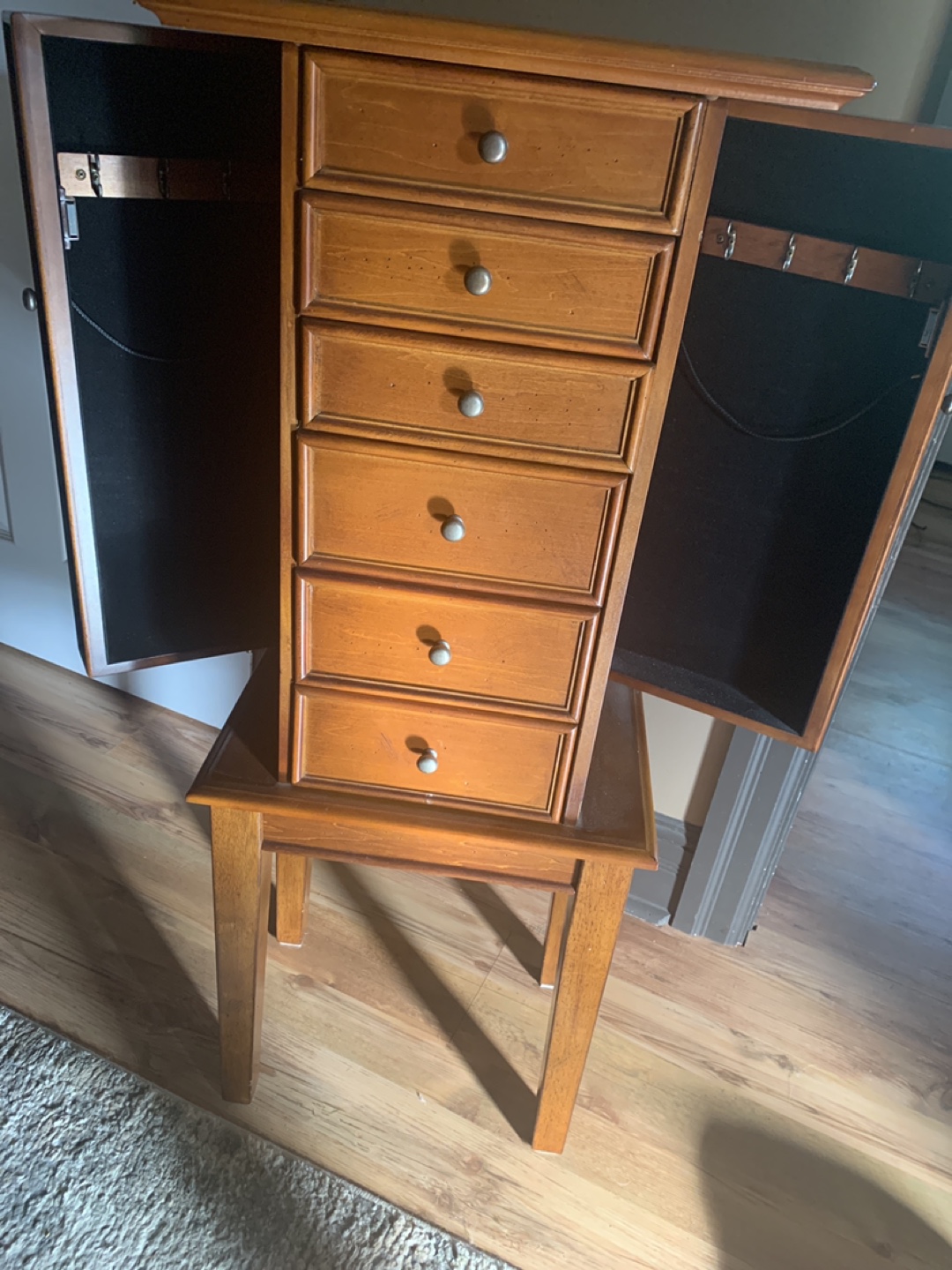 Wooden Jewellery Armoire with Mirror - photo 4