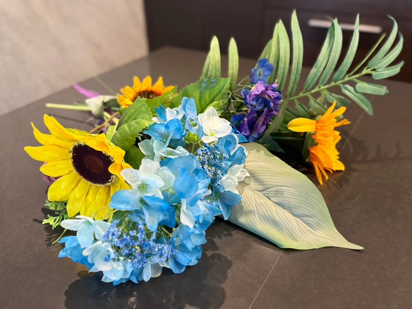 Artificial Flower Bouquet - Sunflowers & Hydrangeas thumbnail