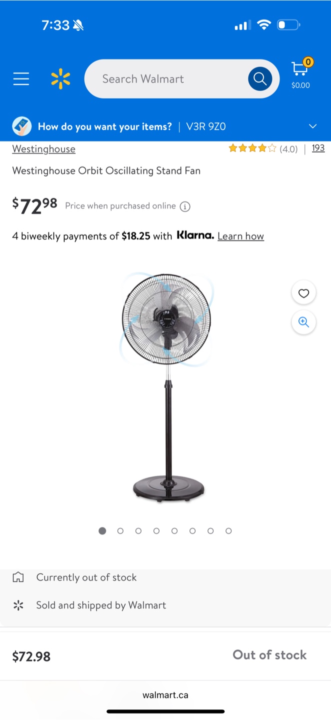 Westinghouse Orbit Oscillating Stand Fan - Black - photo 2
