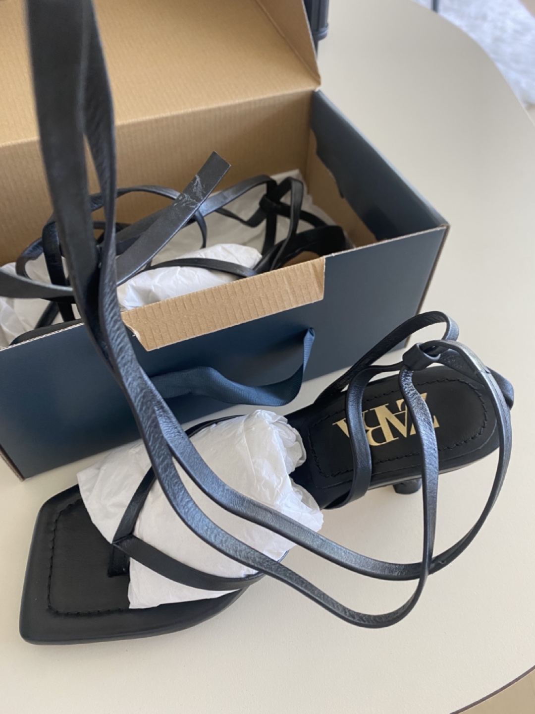 Zara Black Heeled Sandals - Size 6 - photo 2