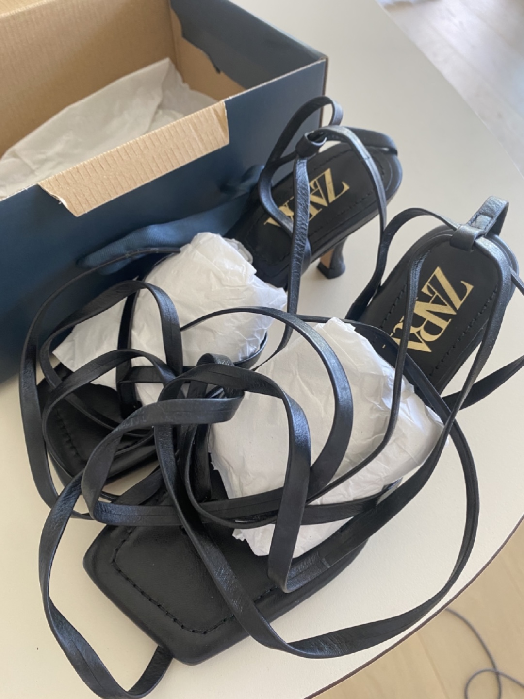 Zara Black Heeled Sandals - Size 6 - photo 4