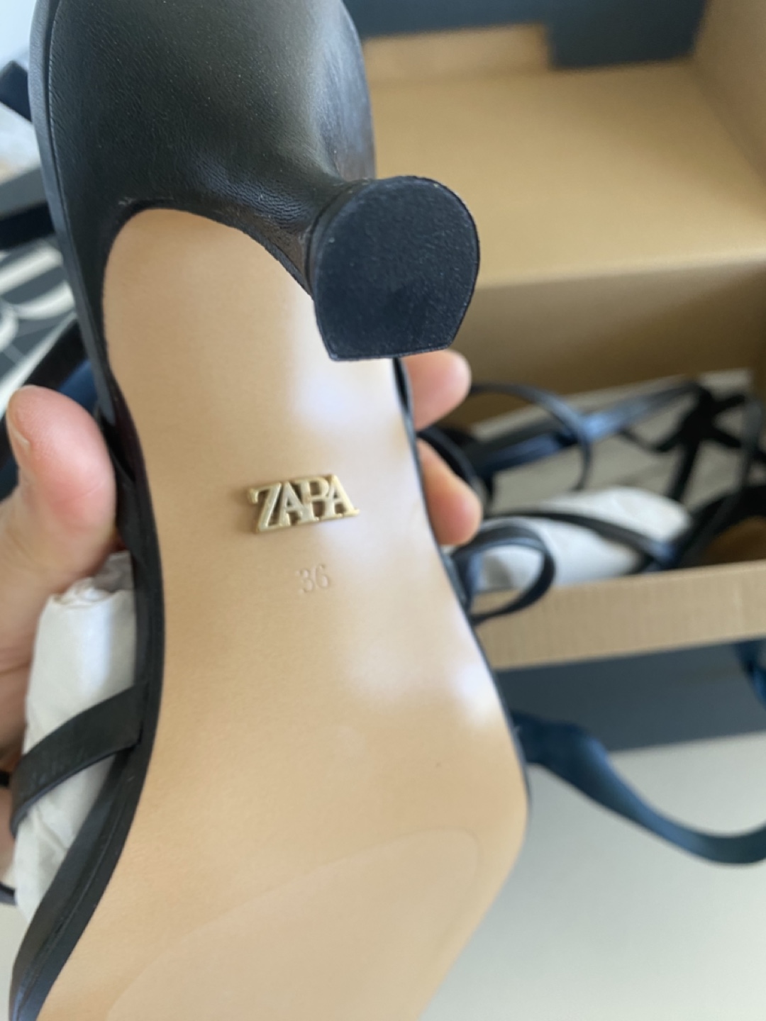 Zara Black Heeled Sandals - Size 6 - photo 3