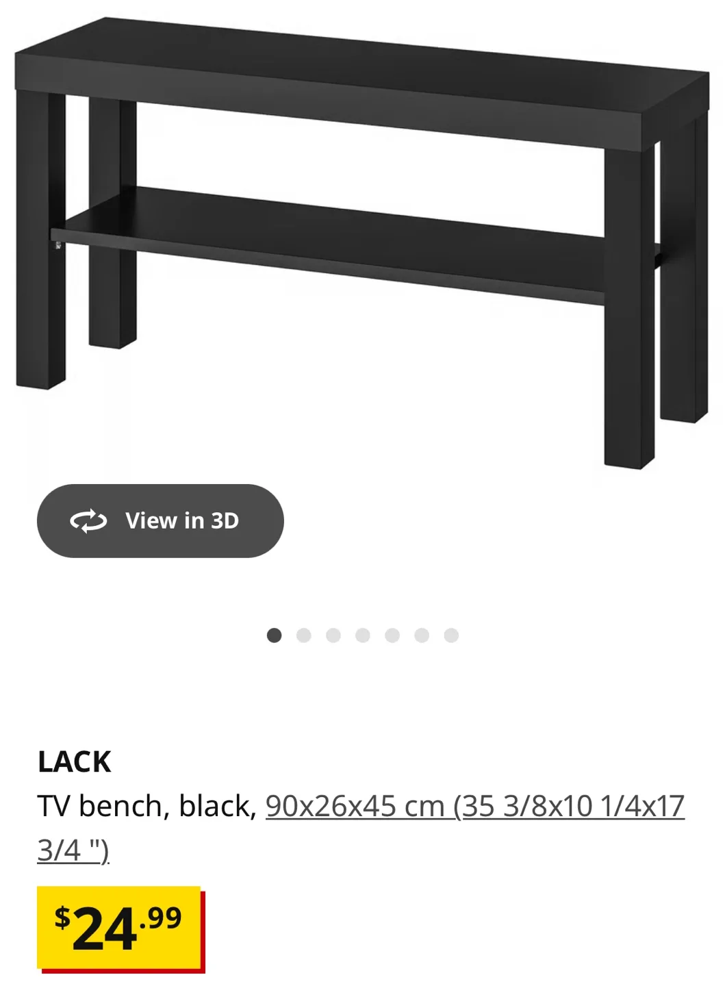 IKEA LACK TV Bench - Black thumbnail