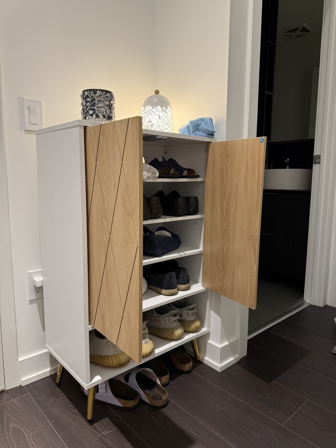 Shoe Cabinet - Oak & White - photo 3