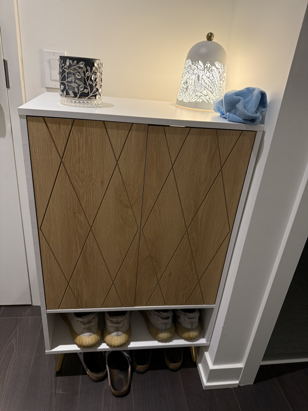Shoe Cabinet - Oak & White - photo 2