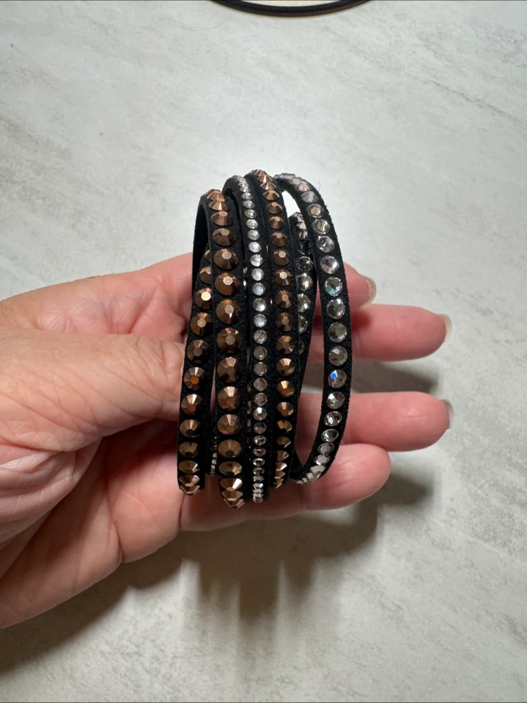 Swarovski Black Crystal Wrap Bracelet thumbnail