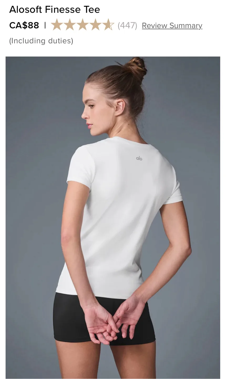 ALO Yoga Black Matchpoint Shorts & Alosoft Finesse Tee image indicator(5)