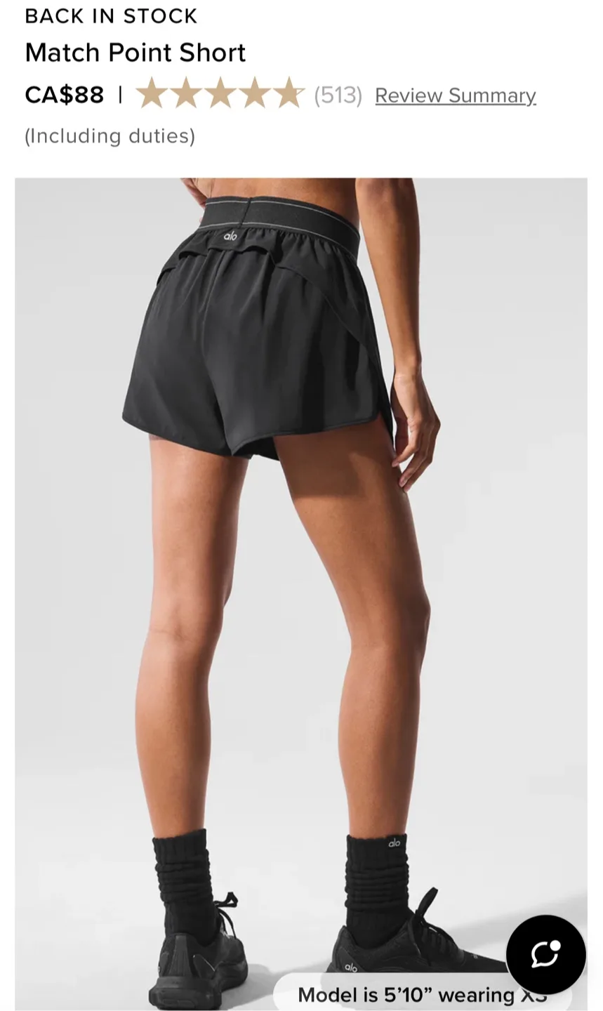 ALO Yoga Black Matchpoint Shorts & Alosoft Finesse Tee image indicator(6)