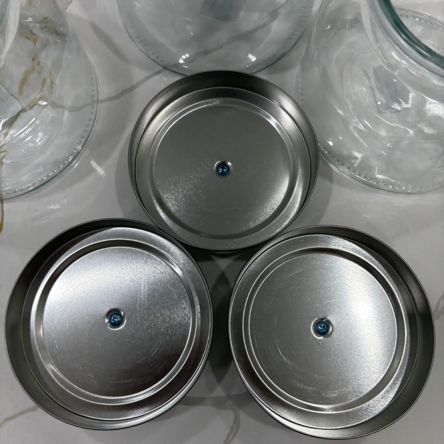 Set of Glass Jars with Silver Lids image indicator(3)