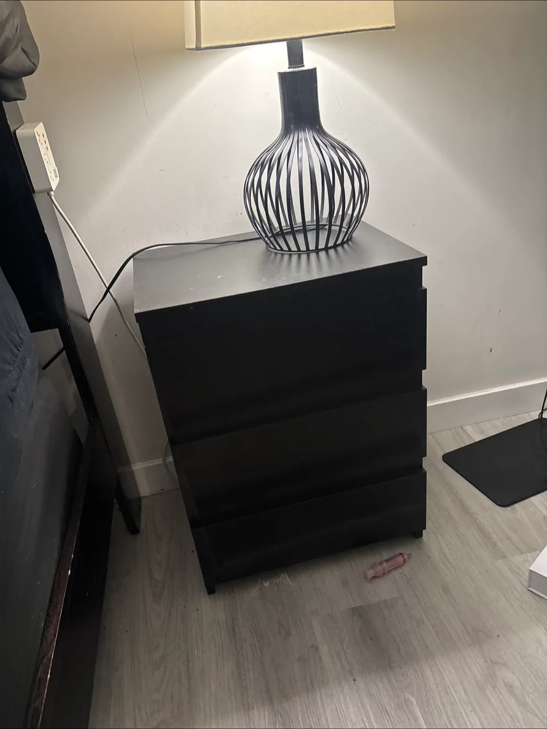 2 Black 3-Drawer Nightstand thumbnail