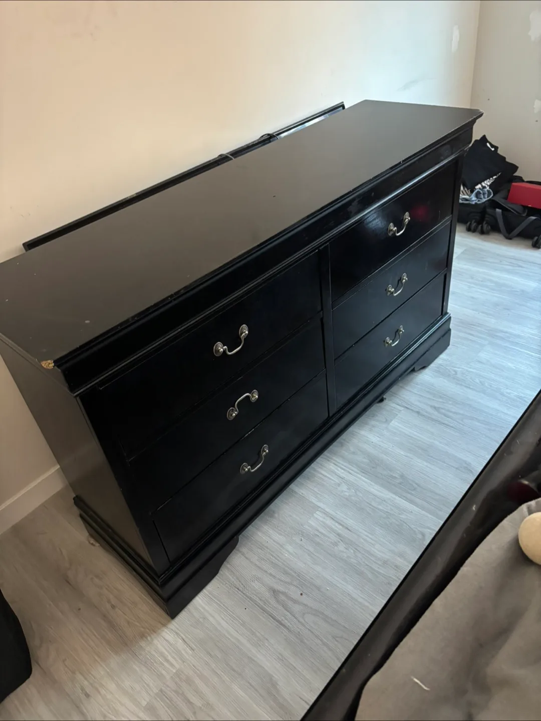 Black Dresser with Silver Handles thumbnail
