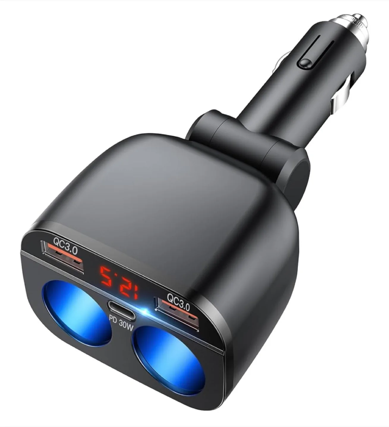 Car Cigarette Lighter Adapter with USB Ports thumbnail