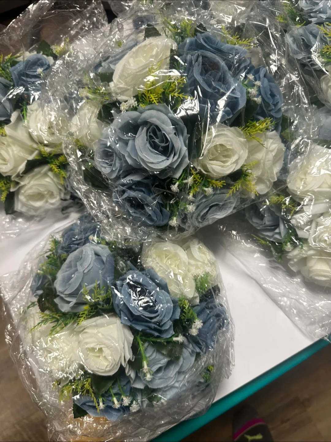 Wedding Table Flower Centerpieces - Blue & White image indicator(3)