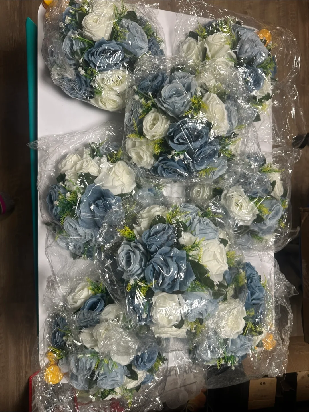 Wedding Table Flower Centerpieces - Blue & White image indicator(2)