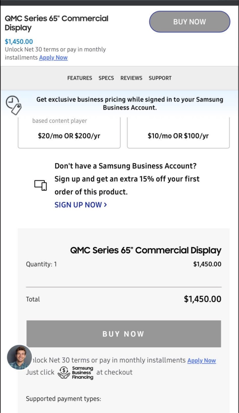 Samsung QMC Series 65" Commercial Display - photo 2