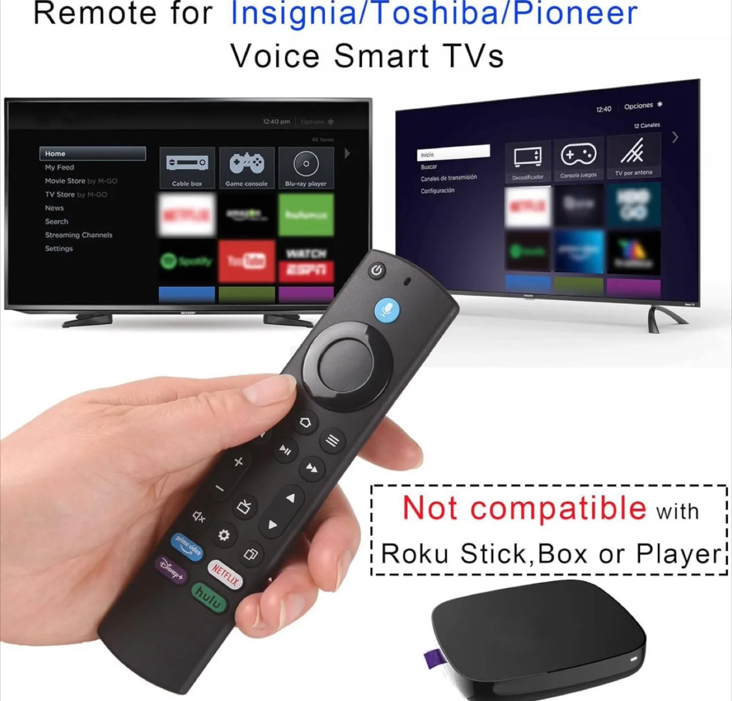 Voice Smart TV Remote for Insignia/Toshiba/Pioneer image indicator(2)