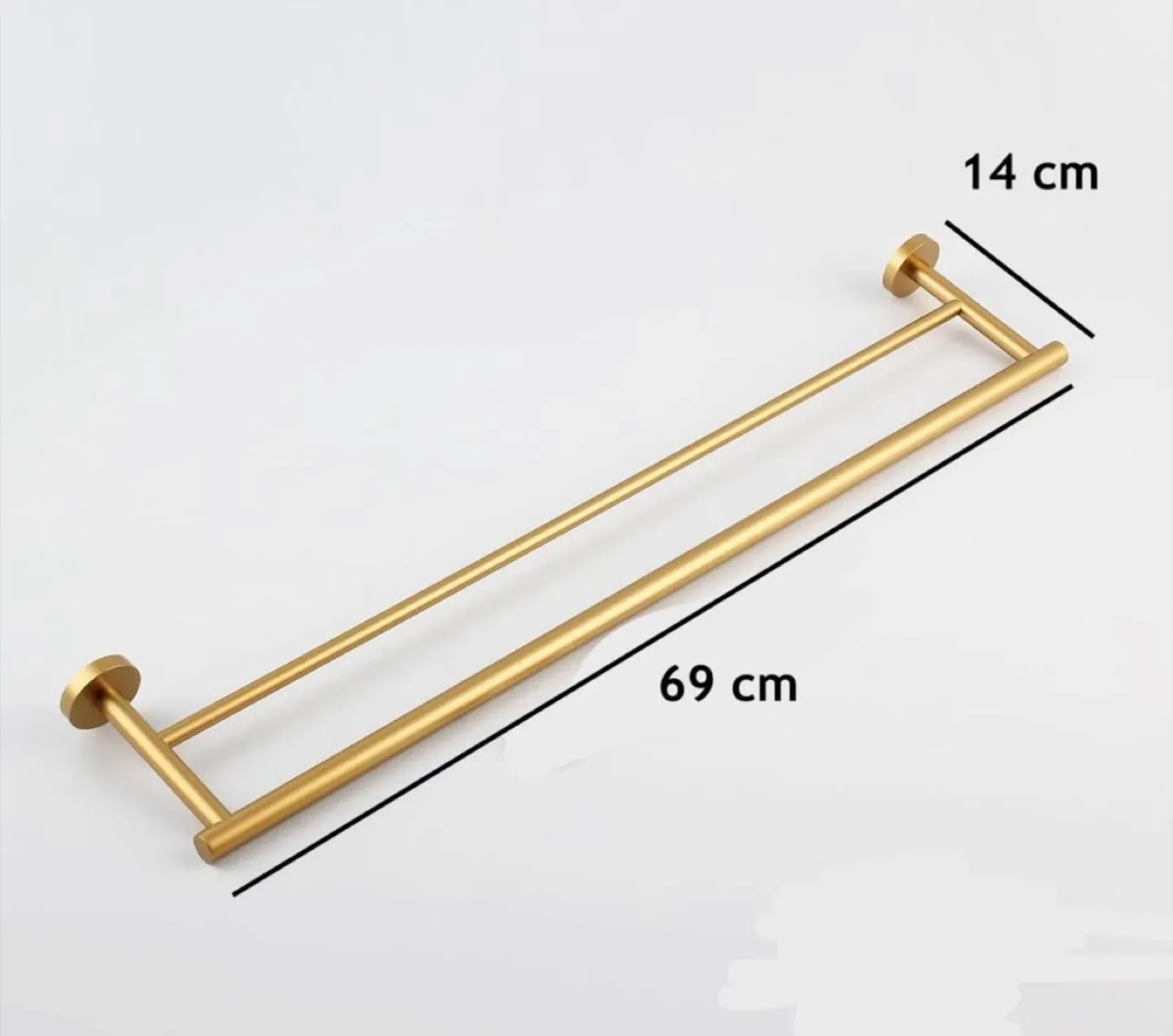 Gold Double Towel Bar - 69 cm image indicator(2)