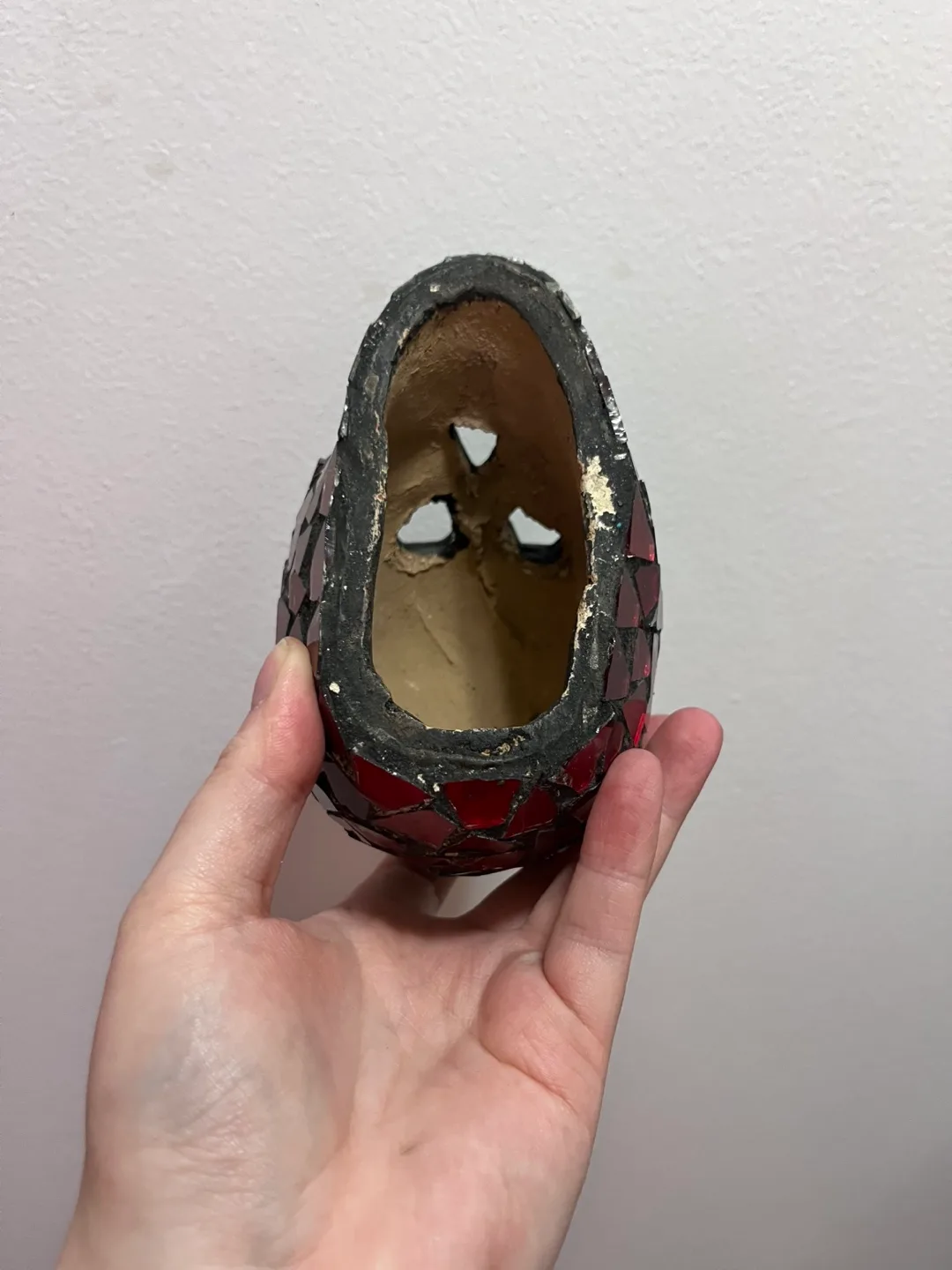 Red Mosaic Tiled Glass Mexican Skull image indicator(3)