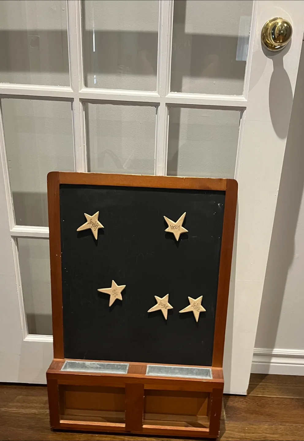 Wooden Framed Chalkboard with Star Magnets image indicator(2)