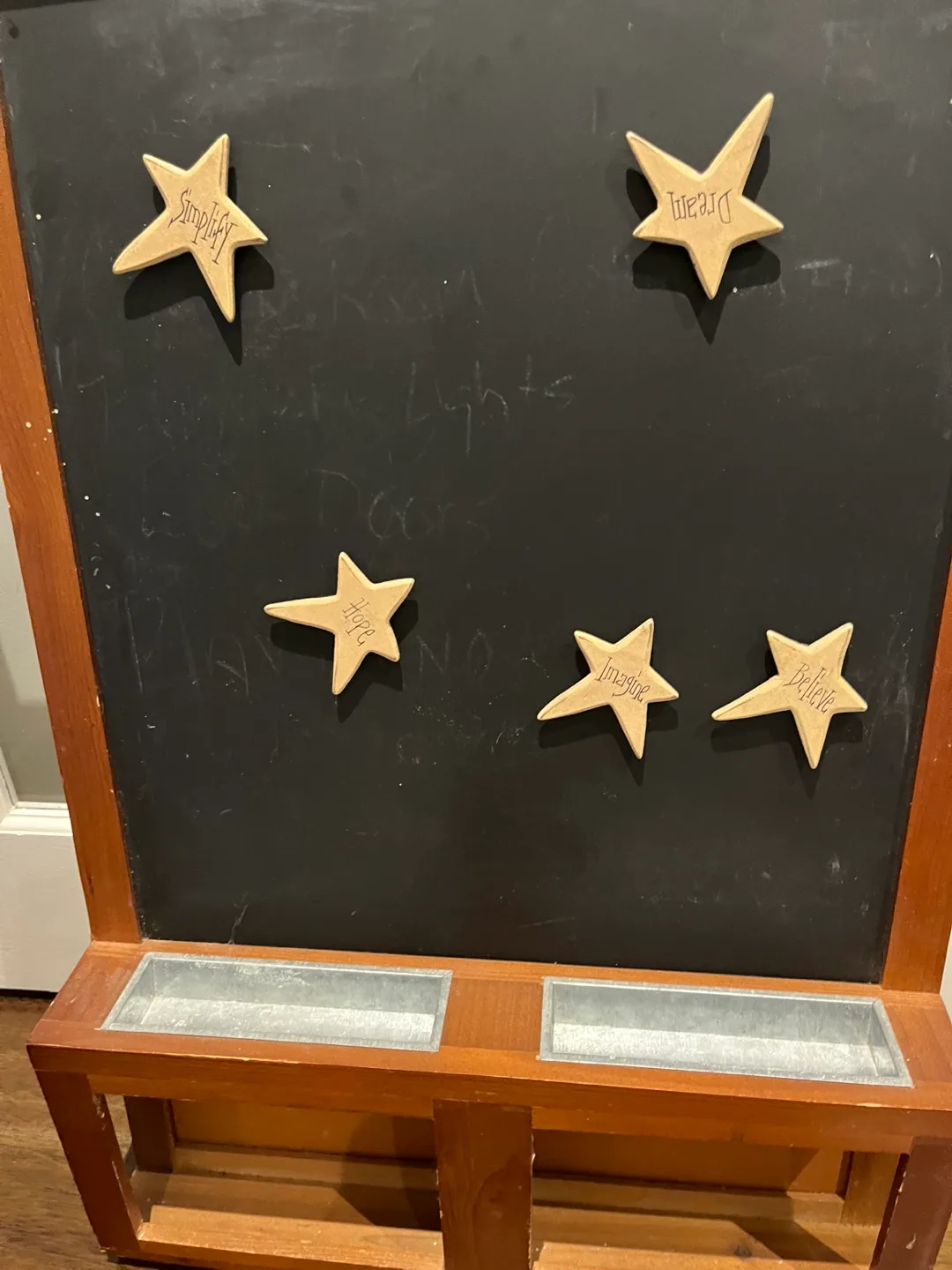 Wooden Framed Chalkboard with Star Magnets image indicator(4)