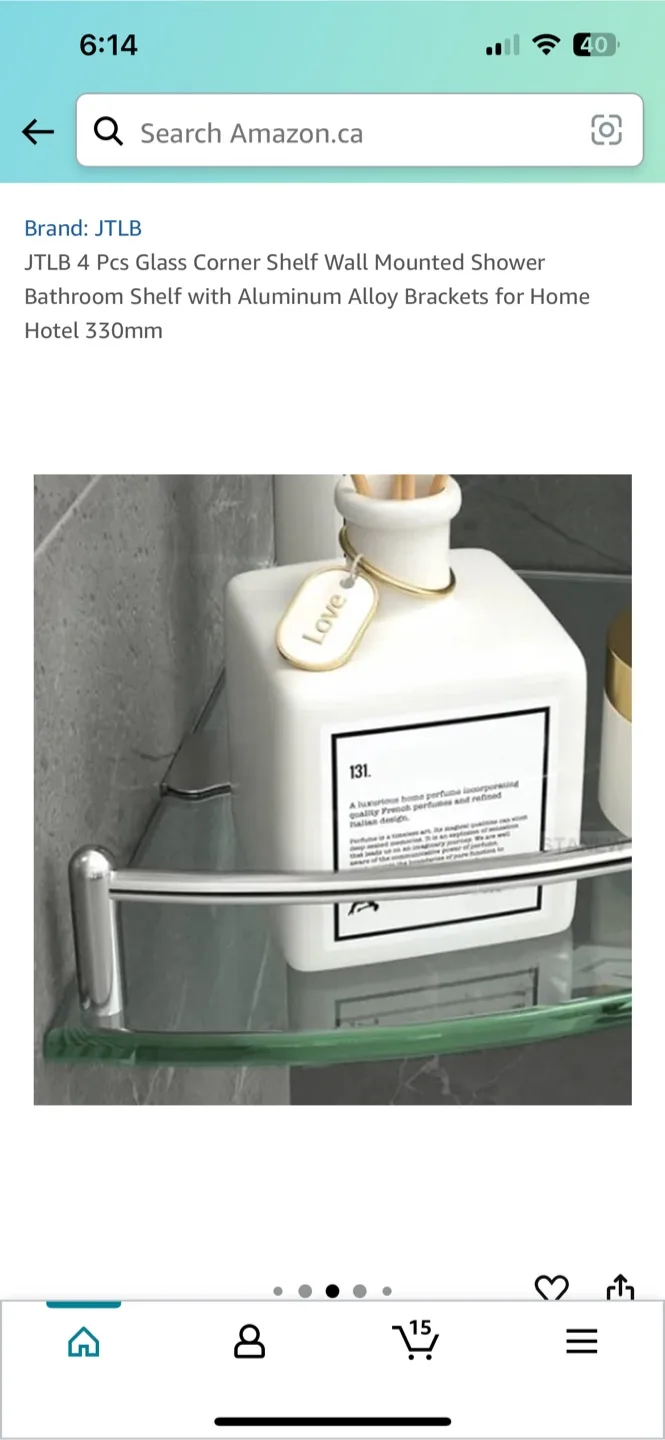 JTLB 4 Pcs Glass Corner Shelf - New in Box image indicator(3)