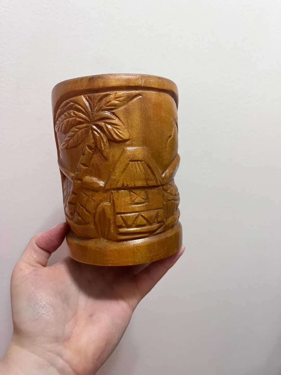 Hand Carved Wooden Tiki Mug image indicator(2)
