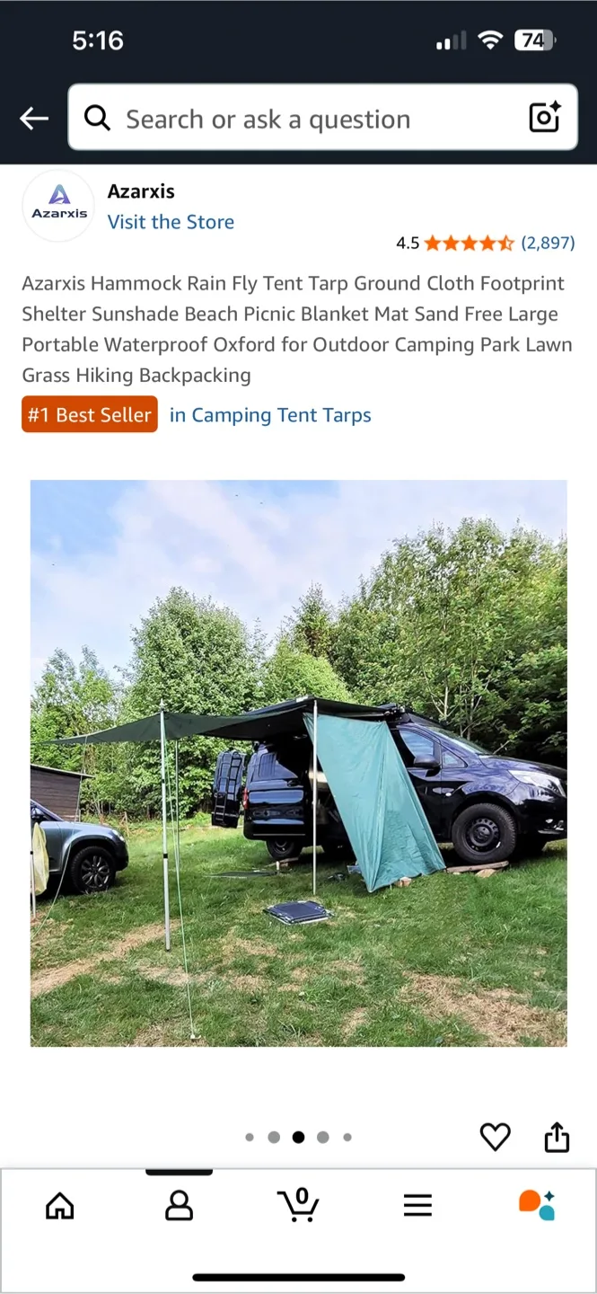 Tent tarp / Beach picnic blanket mat (Waterproof) thumbnail