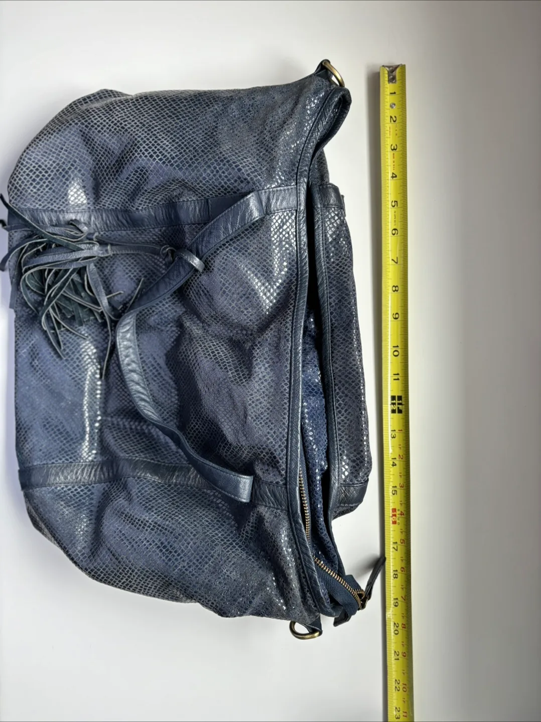 Meissi Blue Snakeskin faux Leather Hobo Bag thumbnail