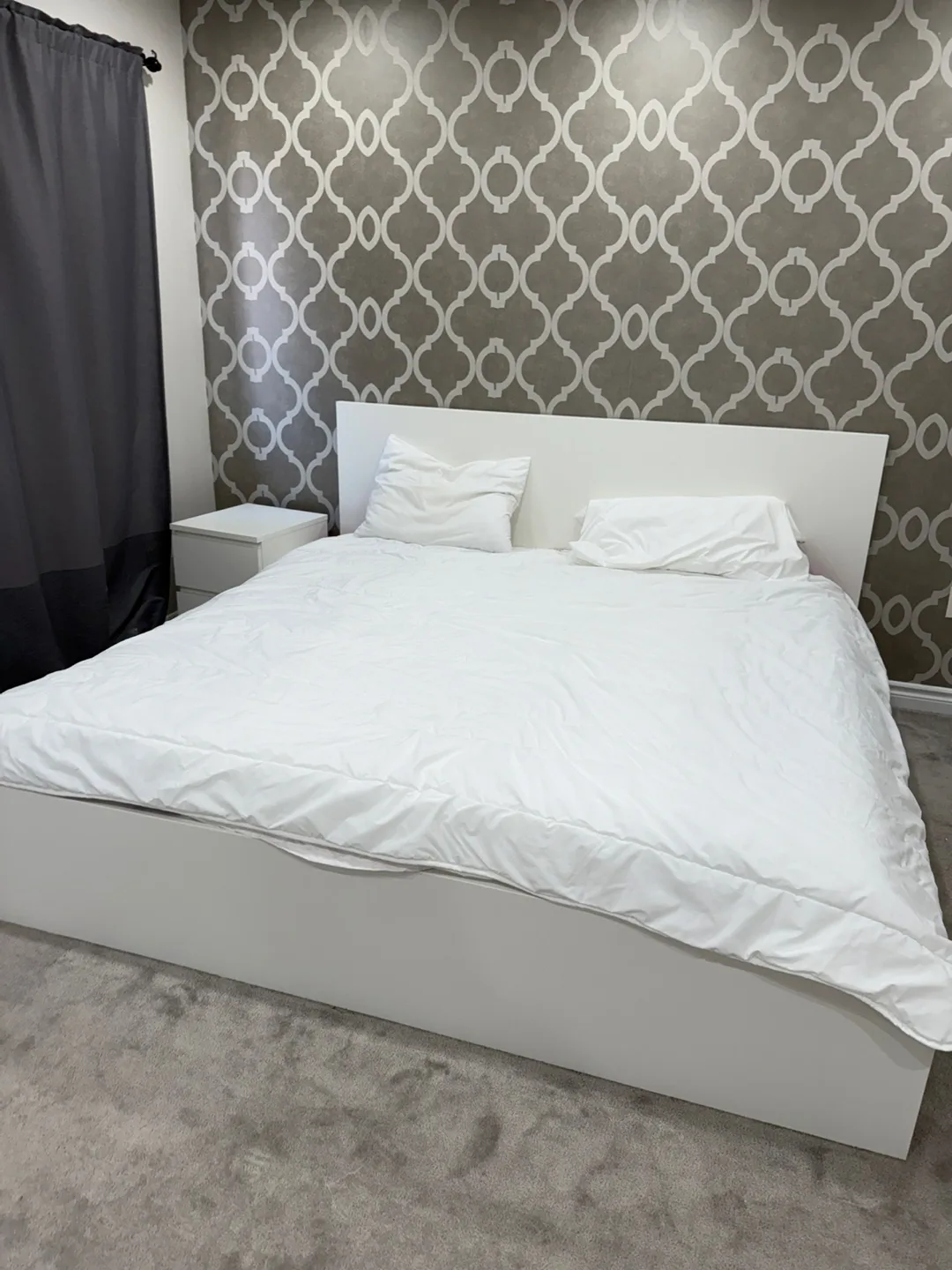 White Bed Frame with Headboard image indicator(3)