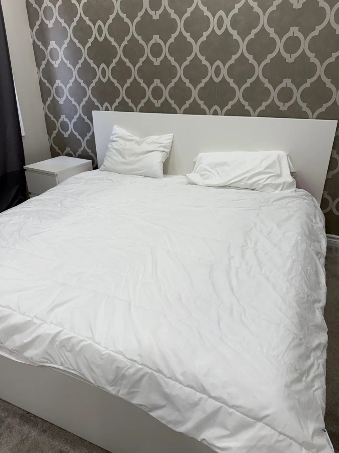 White Bed Frame with Headboard thumbnail