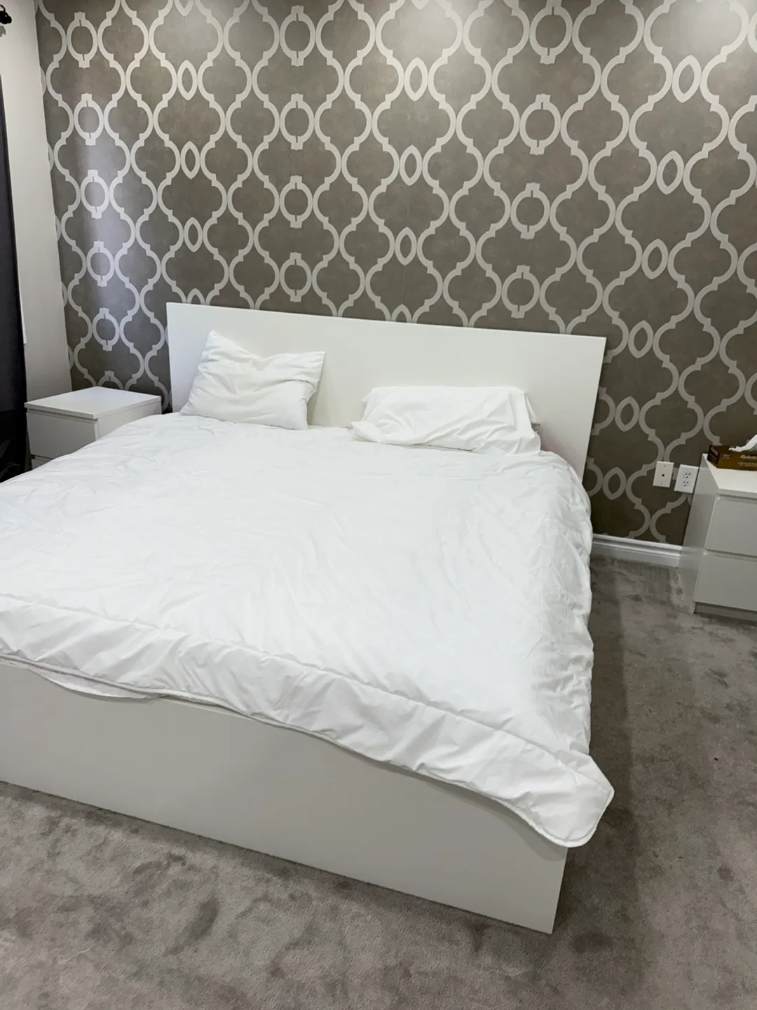 White Bed Frame with Headboard image indicator(2)