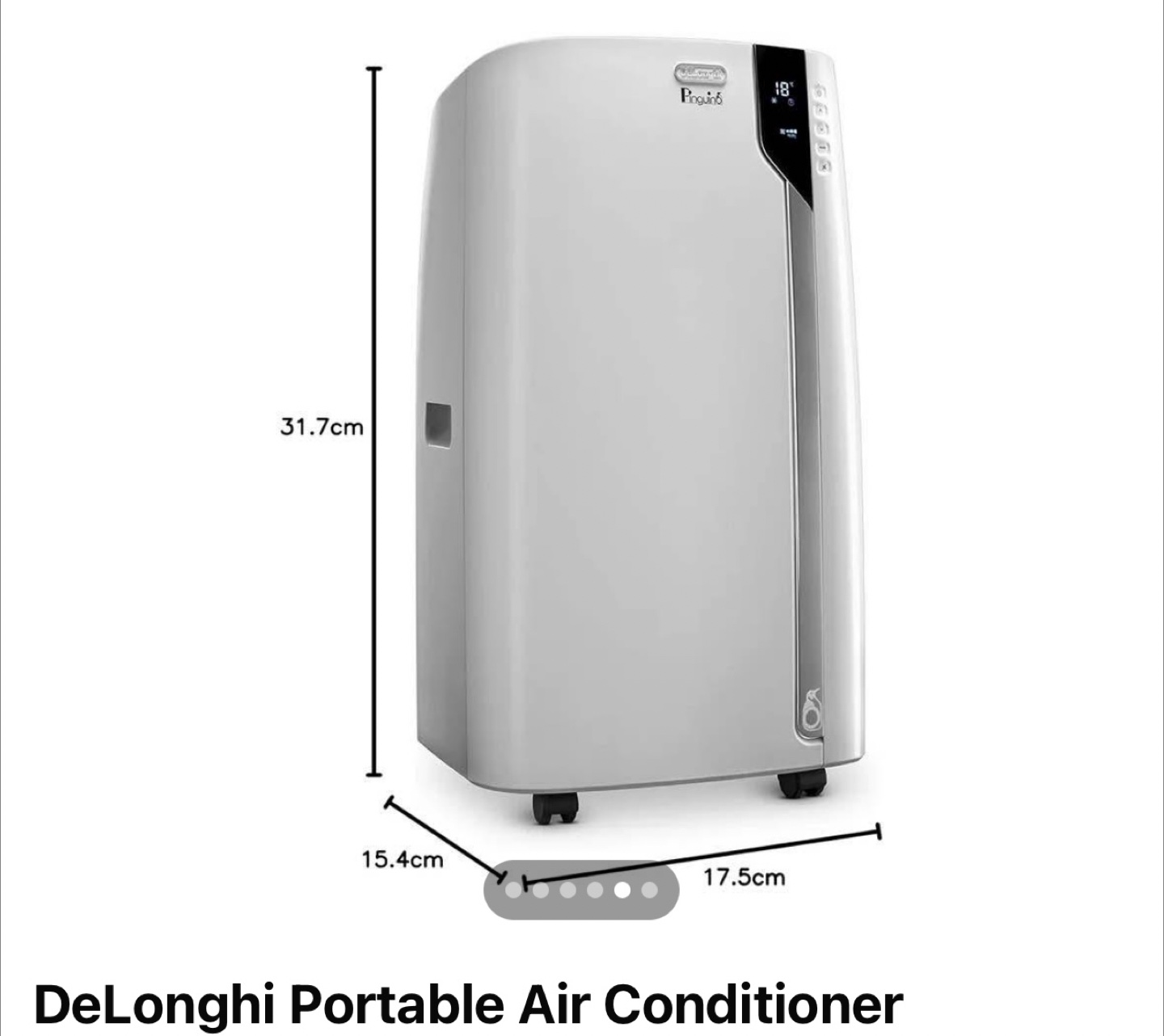 DeLonghi Portable Air Conditioner 14000 BTU - Black