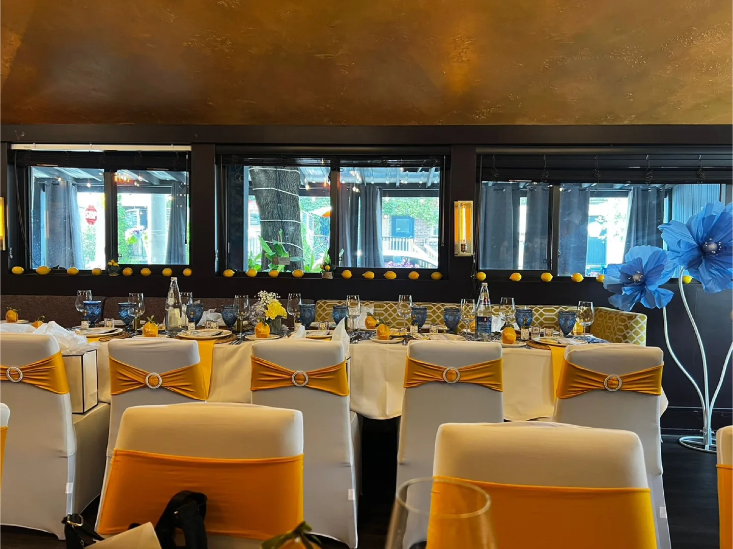 30 PCS Chair Covers with Gold Yellow Sash image indicator(5)