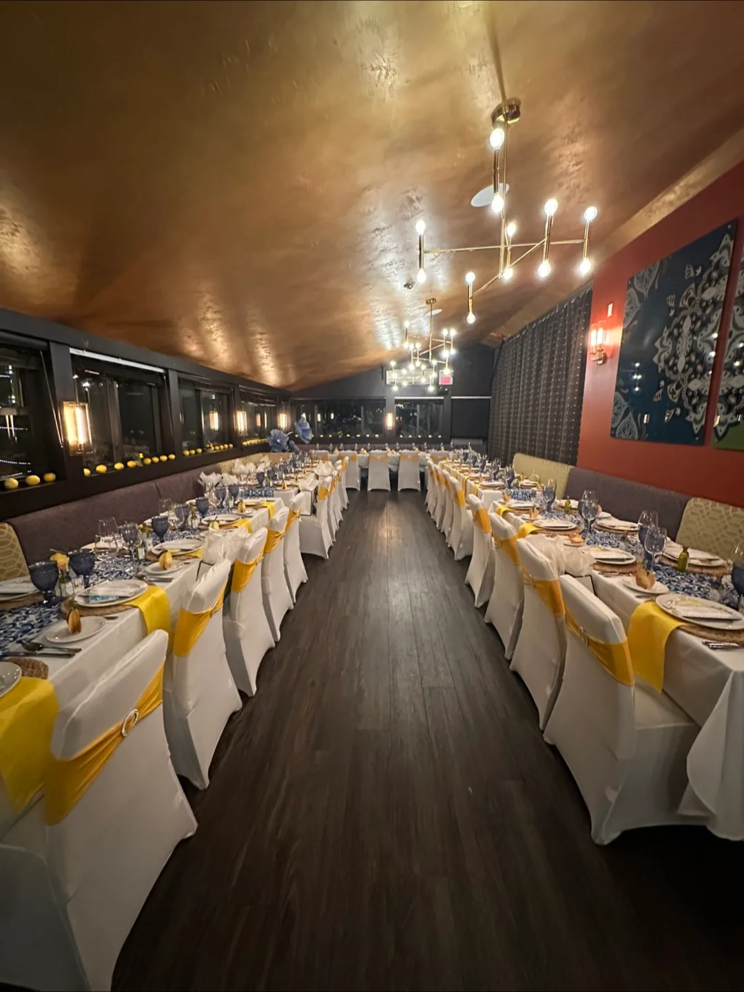 30 PCS Chair Covers with Gold Yellow Sash image indicator(6)