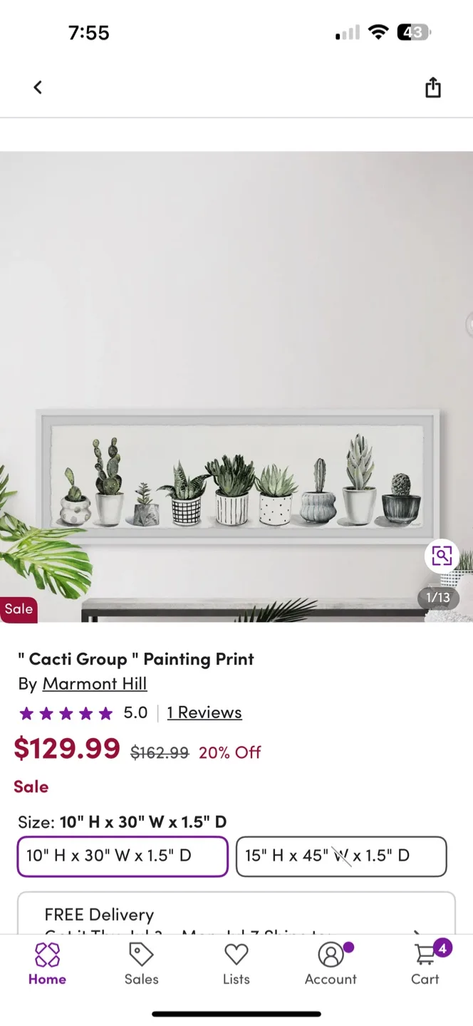 Marmont Hill 'Cacti Group' Painting Print thumbnail