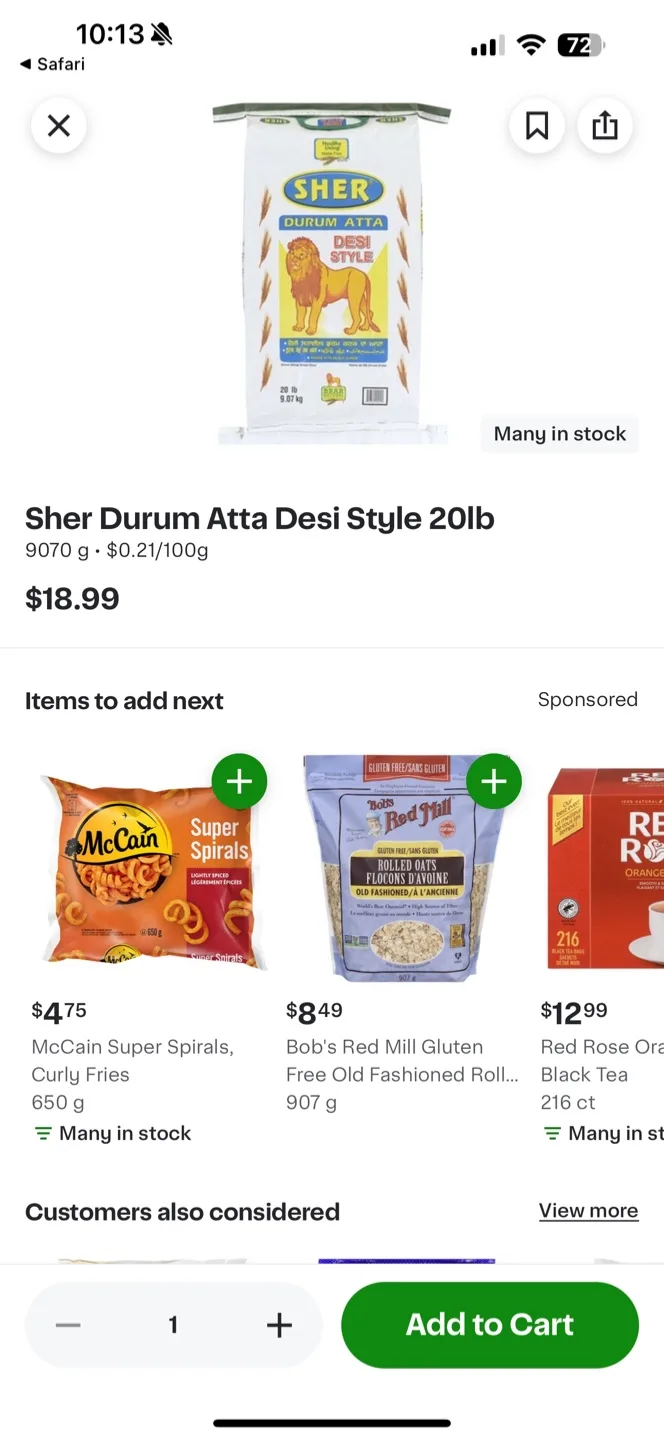 Sher Durum Atta Desi Style - 20lb thumbnail