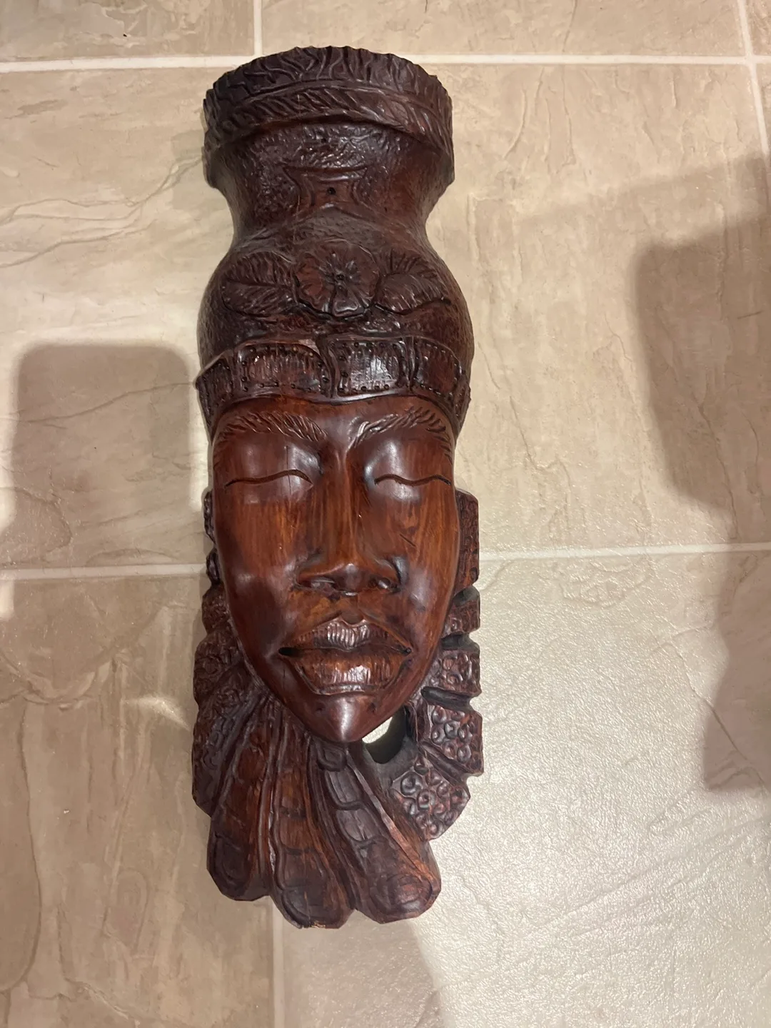 Wooden African Wall Mask thumbnail