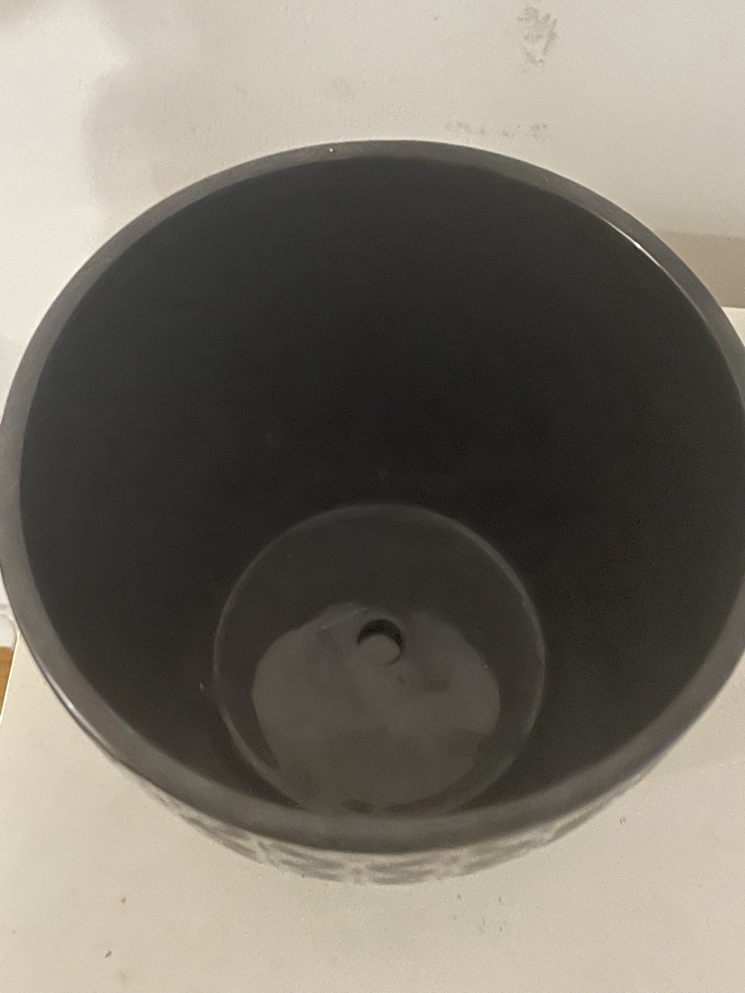 Black Patterned Plant Pot with Saucer