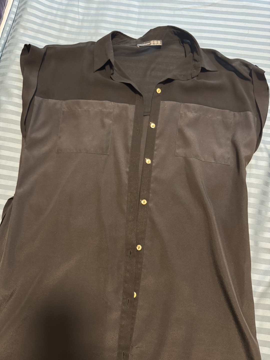 Atmosphere Black Button-Up Shirt - Size 12