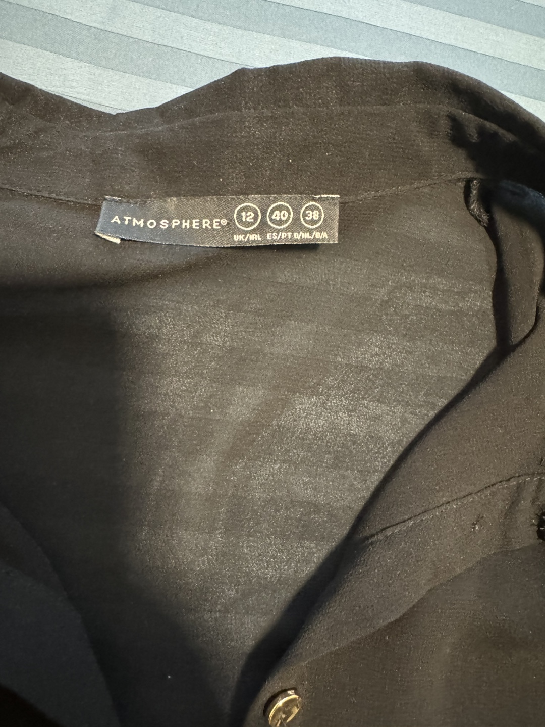 Atmosphere Black Button-Up Shirt - Size 12 - photo 2