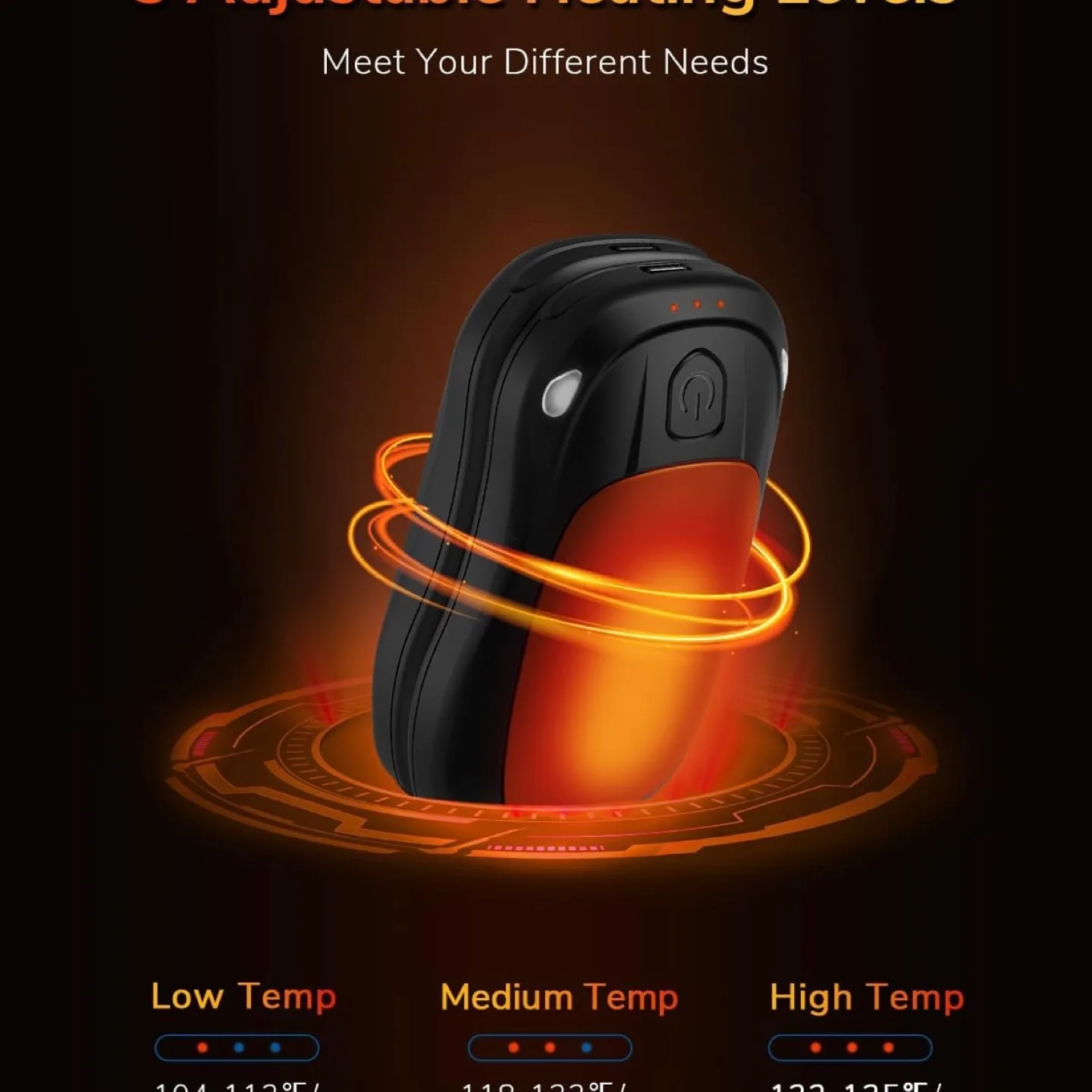 New 2-in-1 Electric Hand Warmers - Orange image indicator(3)