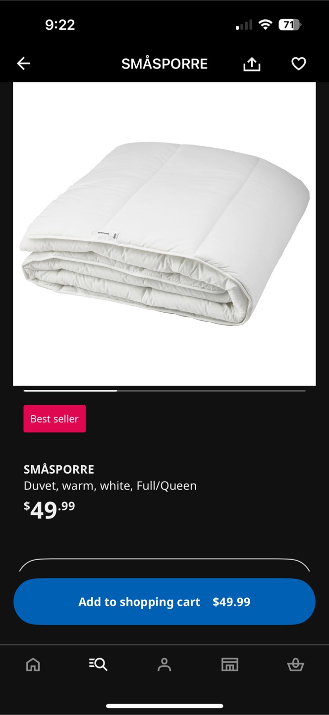 IKEA SMÅSPORRE Duvet - Full/Queen
