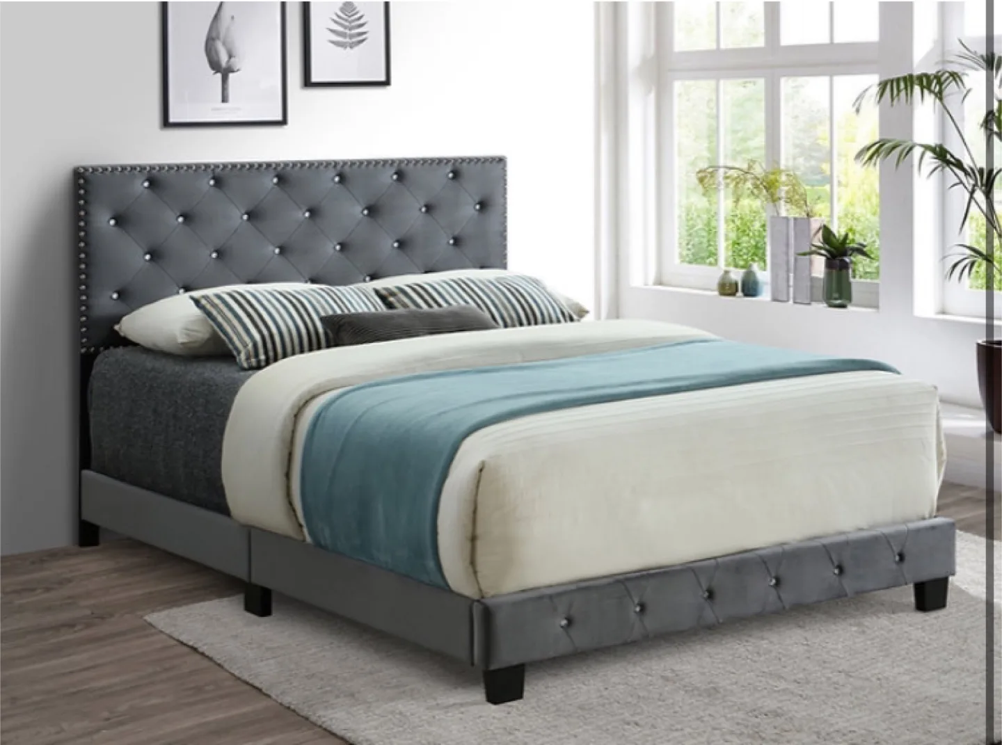 Grey Upholstered Bed Frame thumbnail