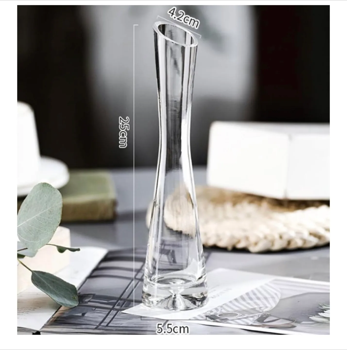 Clear Glass Bud Vase - 25cm Tall image indicator(3)