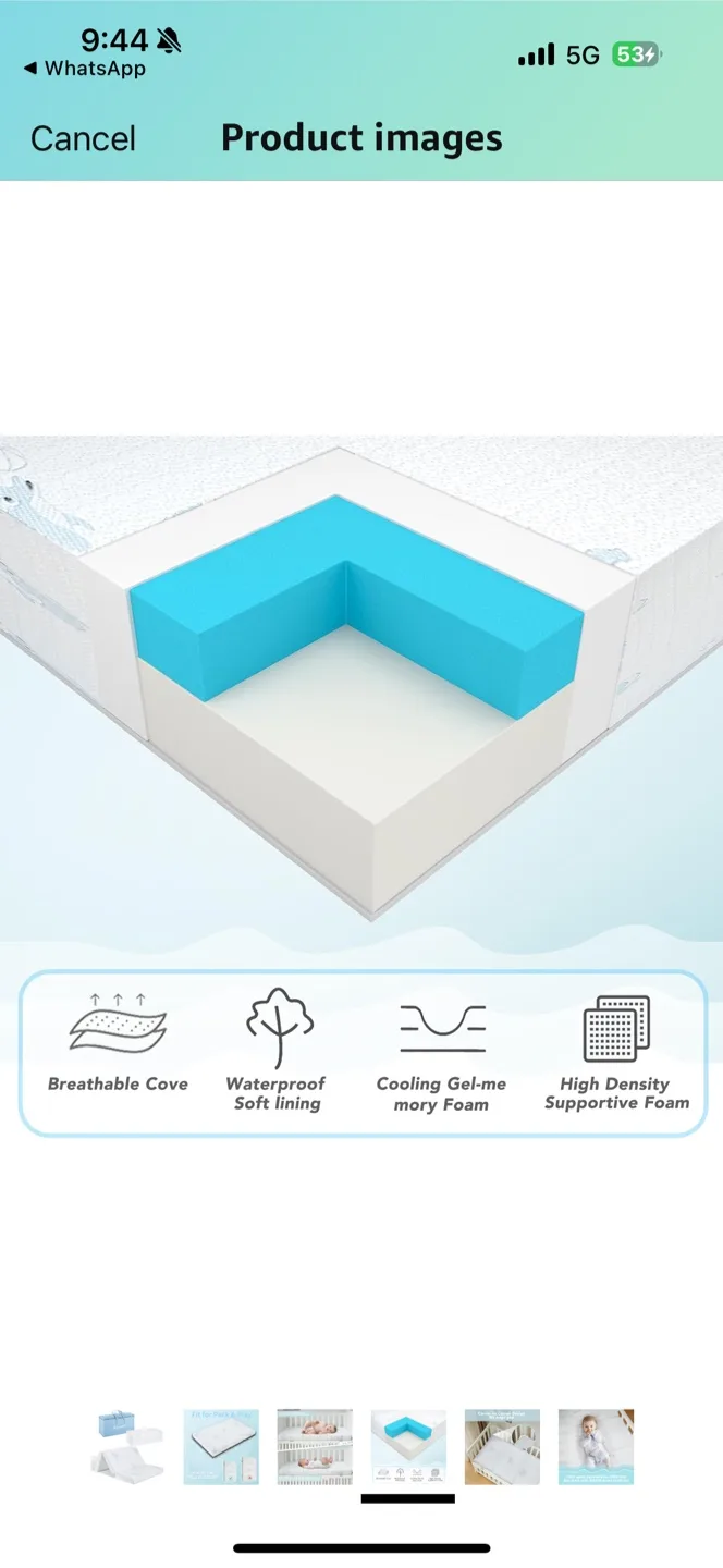 Foldable baby crib mattress image indicator(3)